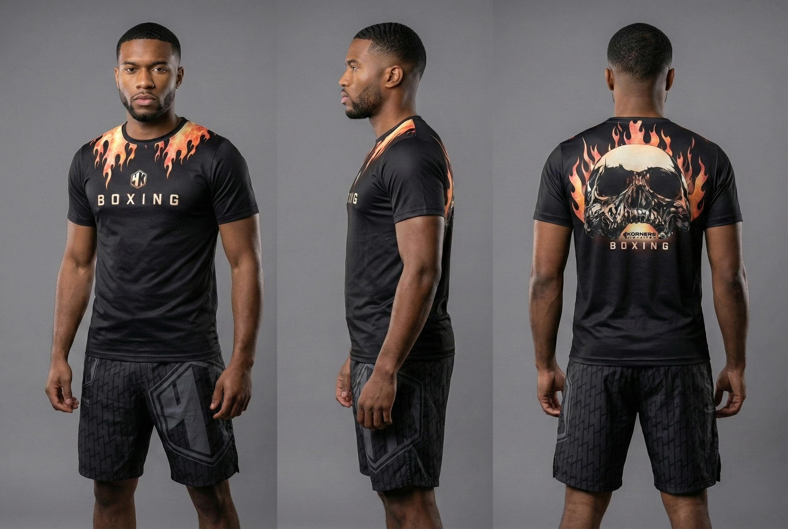 AI-generated male model campaign shots